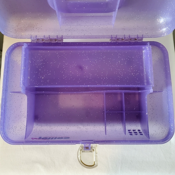 Caboodles Jellies Purple Glitter Case Vintage Jewelry Make Up Organizer Case - Picture 3 of 14